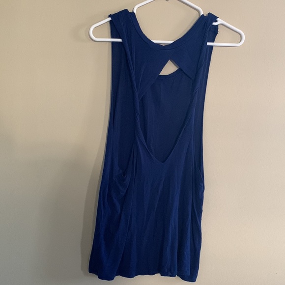 Rue21 Navy muscle tee with open back - Picture 2 of 4